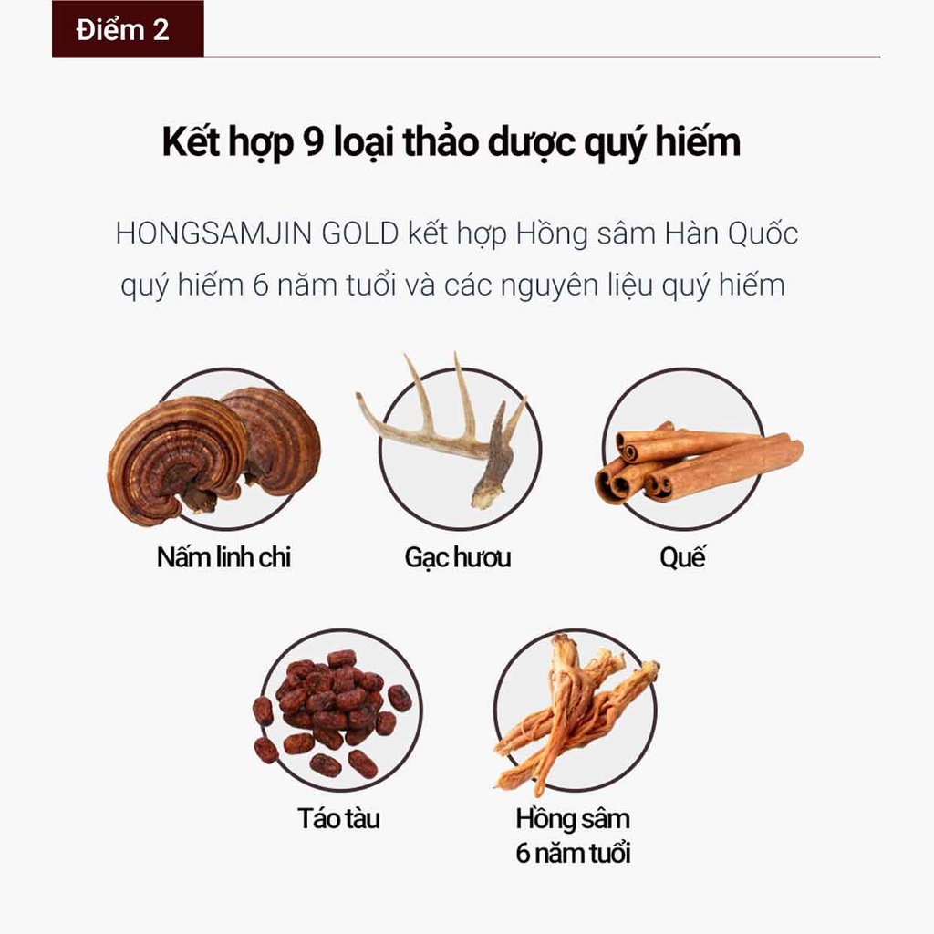 Nước Hồng Sâm HONGSAMJIN GOLD Hàn Quốc tăng lực bồi bổ sức khỏe - Thùng 10 chai