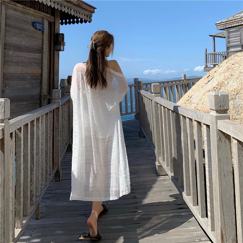 Áo Khoác Cardigan Mỏng Tay Dài Chống Nắng Thời Trang Đi Biển Cho Nữ | BigBuy360 - bigbuy360.vn