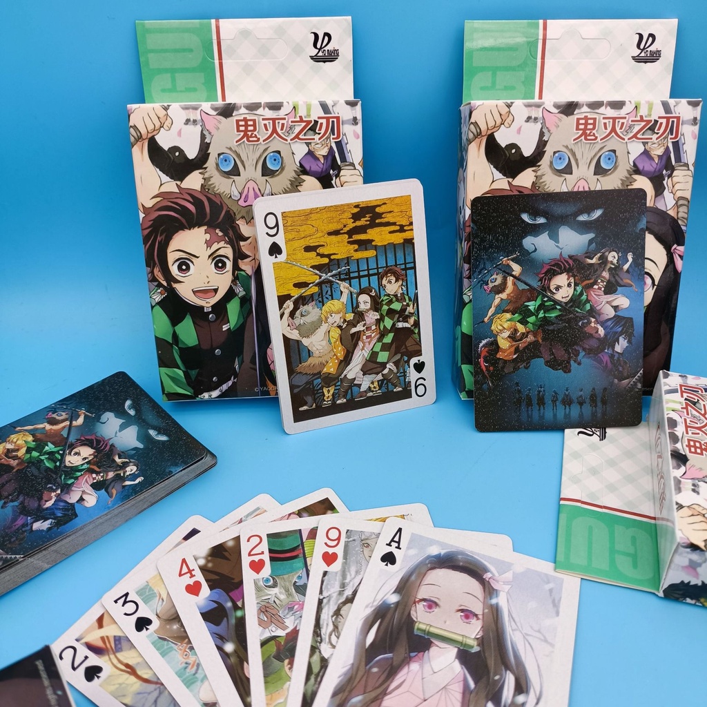 Bộ bài tây in hình nhân vật hoạt hình Demon Slayer Kimetsu No Yaiba