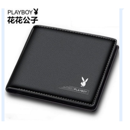 Ví Da PU Playboy Dáng Ngắn Có Ngăn Đựng Thẻ Cá Tính Cho Nam Giá Đỡ