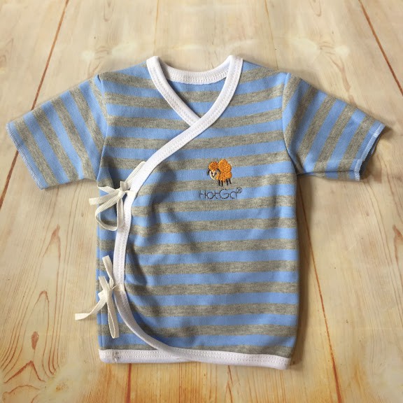 Áo cột dây TAY NGẮN HOTGA cho bé sơ sinh dưới 5kg, Áo buộc dây tay cộc cho em bé