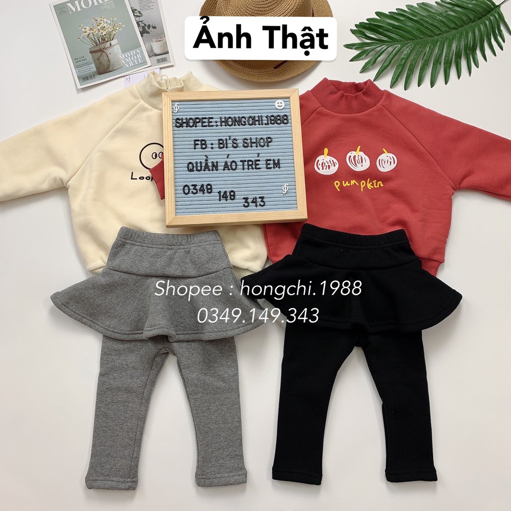 Quần váy cho bé gái lót lông siêu ấm Ambb Kids - Hàng Trung Quốc rẻ đẹp (kèm clip, ảnh thật)