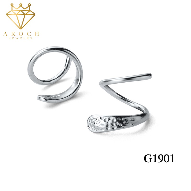 Khuyên tai bạc Ý s925 kiểu xoắn G1901 - AROCH Jewlery