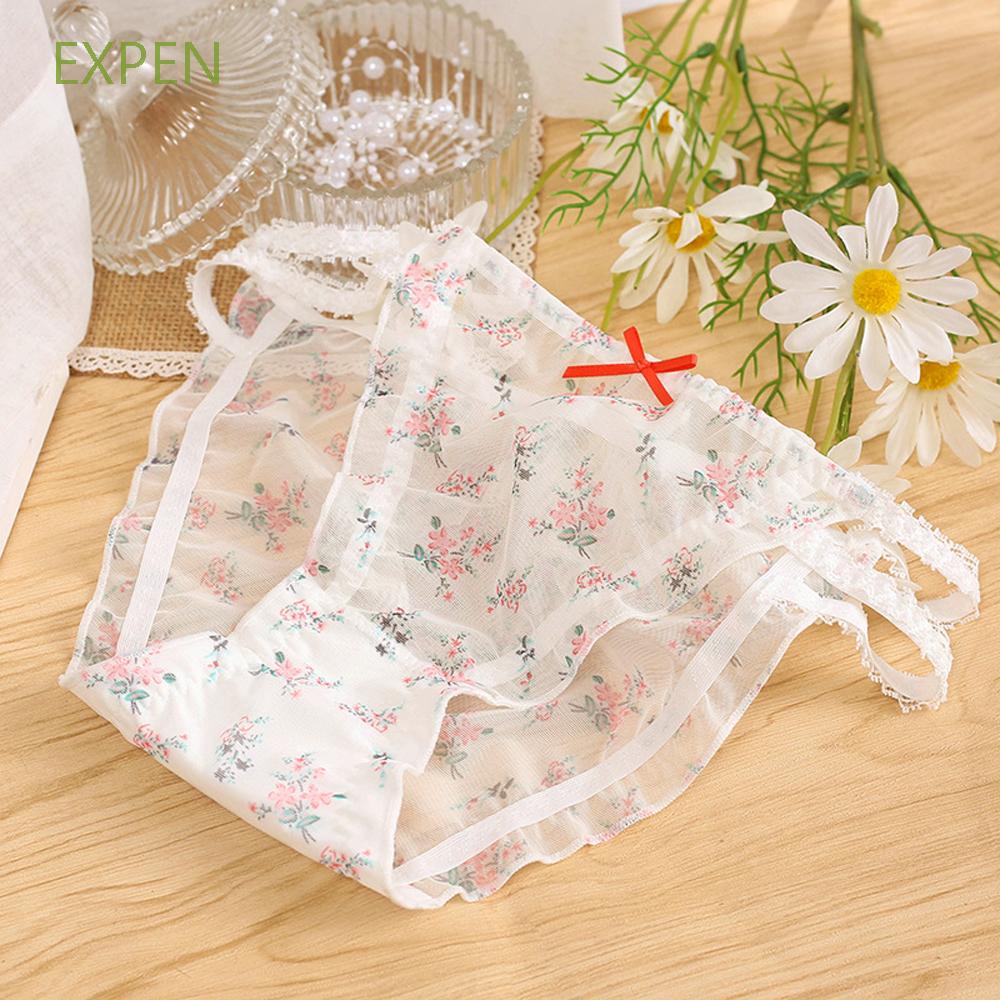 Quần Lót cotton Phối Ren Hoa Thoáng Khí Lưng Thấp Quyến Rũ Cho Nữ