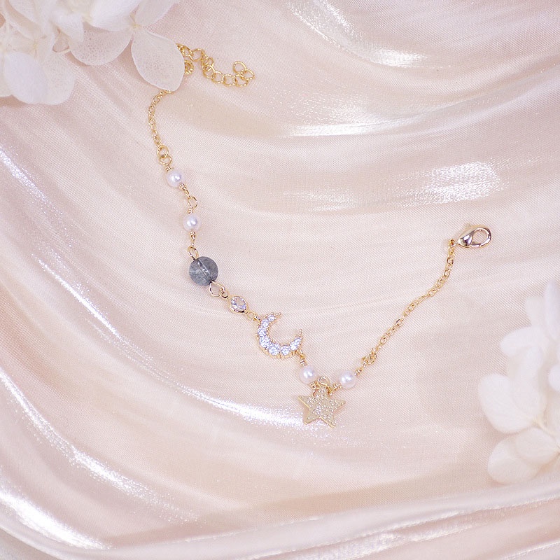 Vòng tay trăng sao hạt châu sang trọng cho nữ thời trang VC07