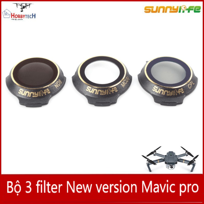 Mix 3 filter CPL + MCUV + ND8 - phụ kiện flycam DJI Mavic pro - SUNNYLIFE - Thuận tiện - Bền bỉ