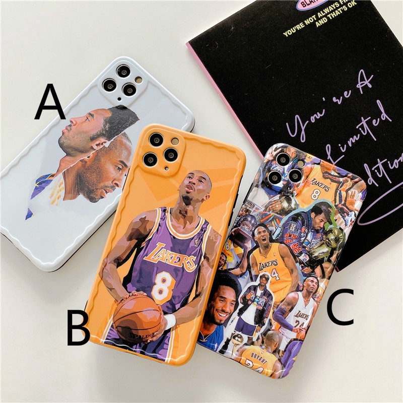Ốp điện thoại in hình cầu thủ bóng rổ Lakers Kobe cho Iphone 11pro 11 Pro Max 7 8plus X Xr Xs Max SE2