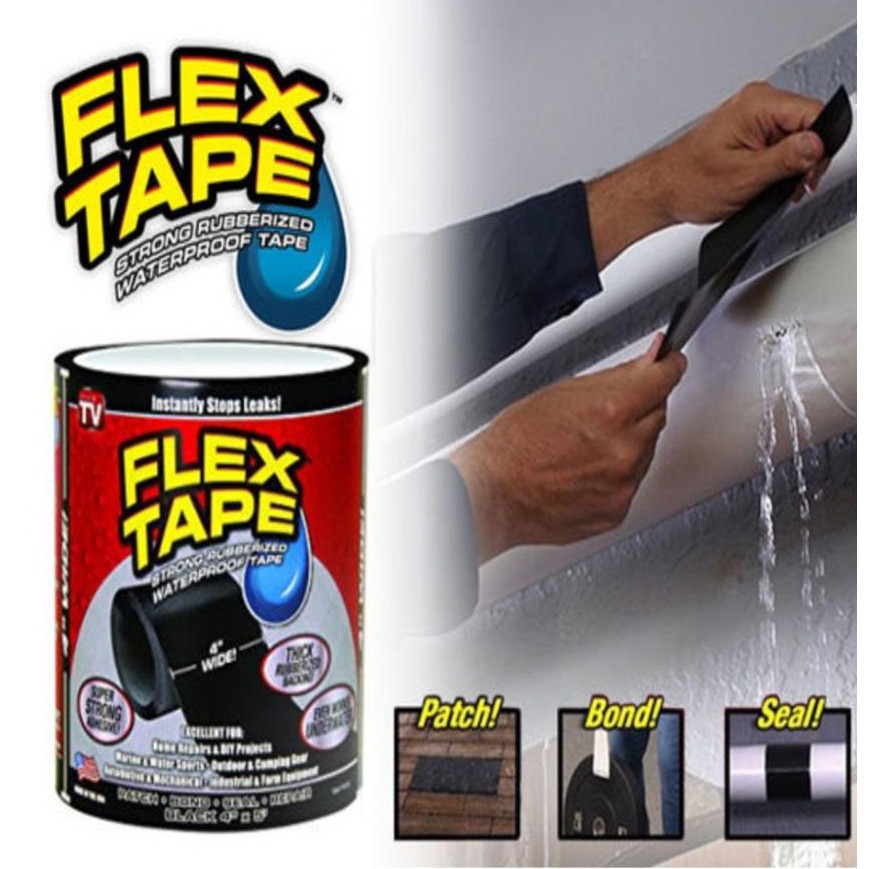 Băng keo chống chịu nước siêu dính Flex Tape - Miếng Dính Bịt Chỗ Gỉ Nước Thông Minh