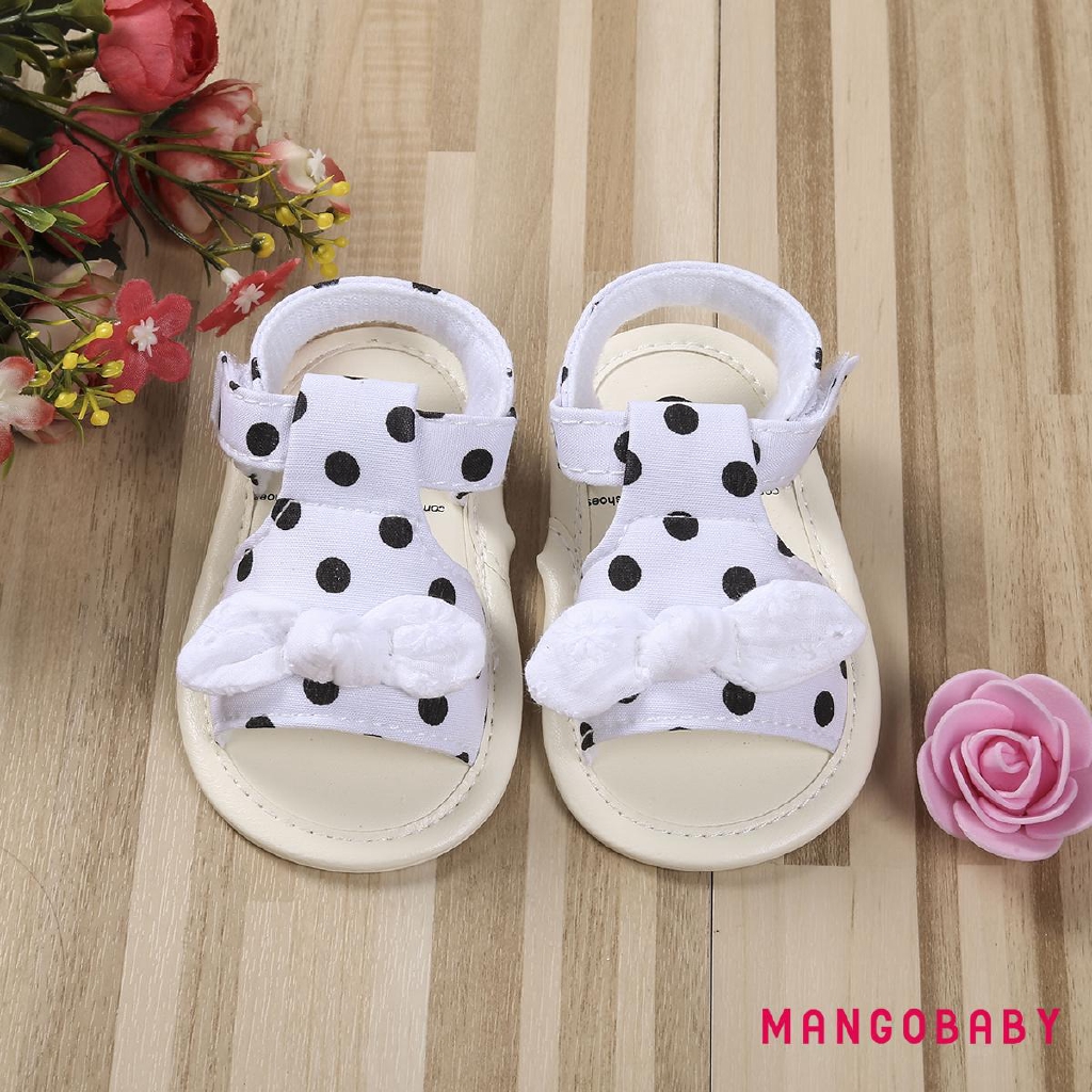 Giày Sandal Đính Nơ Đế Mềm Chống Trượt Cho Bé Gái Tập Đi