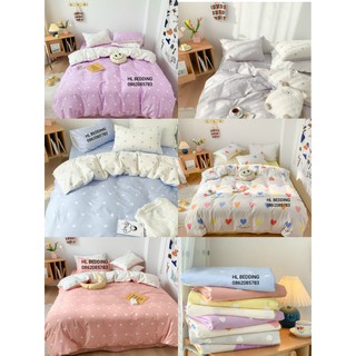Bộ chăn ga gối hè Cotton poly HL bedding drap cotton poly Hàn Quốc mùa tình yêu đủ size miễn phí bo chun