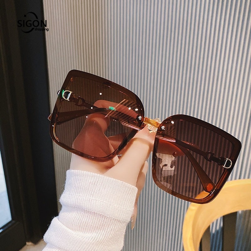 Kính Mát Gọng Vuông Lớn Chống Tia UV Thời Trang Cho Nam Nữ