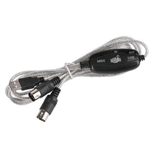 USB IN OUT MIDI Interface Cable Converter PC to Music Keyboard Adapter Cord-168