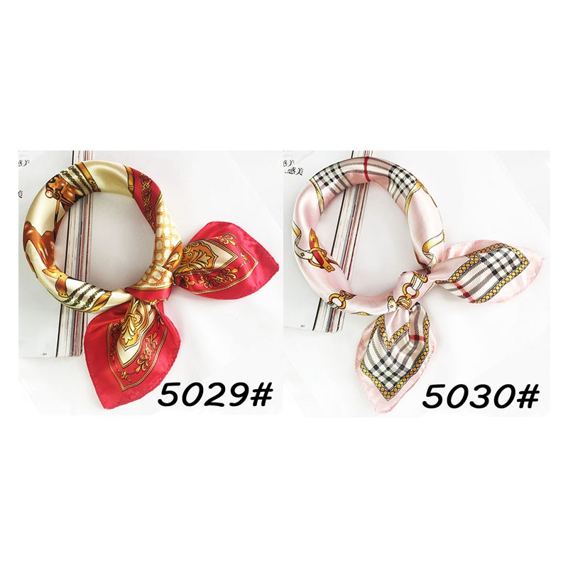 Khăn lụa hình vuông họa tiết in phong cách vintage cho nữ