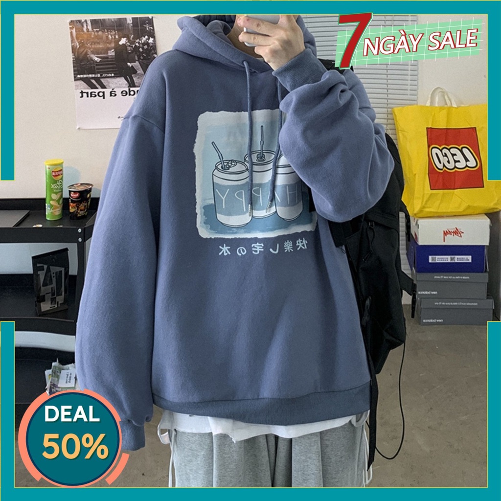 Áo hoodie dáng rộng phong cách Unisex HAPPY Tomiihouse , Áo sweater nam nữ HOT TREND thu đông | WebRaoVat - webraovat.net.vn