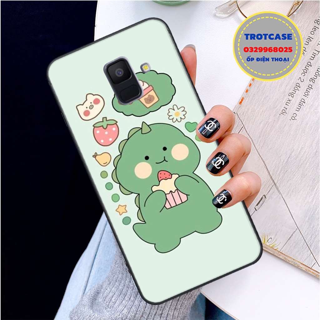 Ốp lưng Samsung A6 / A6 Plus / A8 / A8 Plus / J6 / J6 Plus / J8 - in hình khủng long xanh dinasarus xinh
