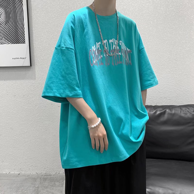 Áo Thun Tay Ngắn Dáng Rộng In Chữ Thời Trang Mùa Hè Cho Nam Size M-8XL