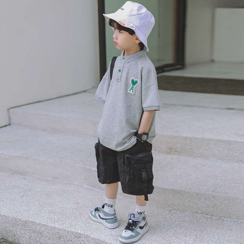 Áo Thun polo Tay Ngắn Thoáng Khí Thời Trang Mùa Hè Phong Cách Hàn Quốc Cho Bé Trai