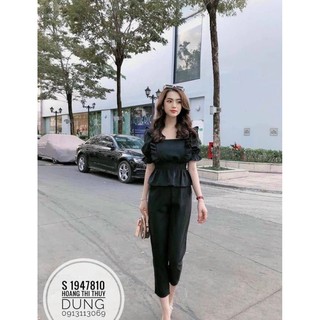Mã CSD08 Set quần 9 tất áo cổ vuông bèo 2 bên bigsize từ 65-85kg