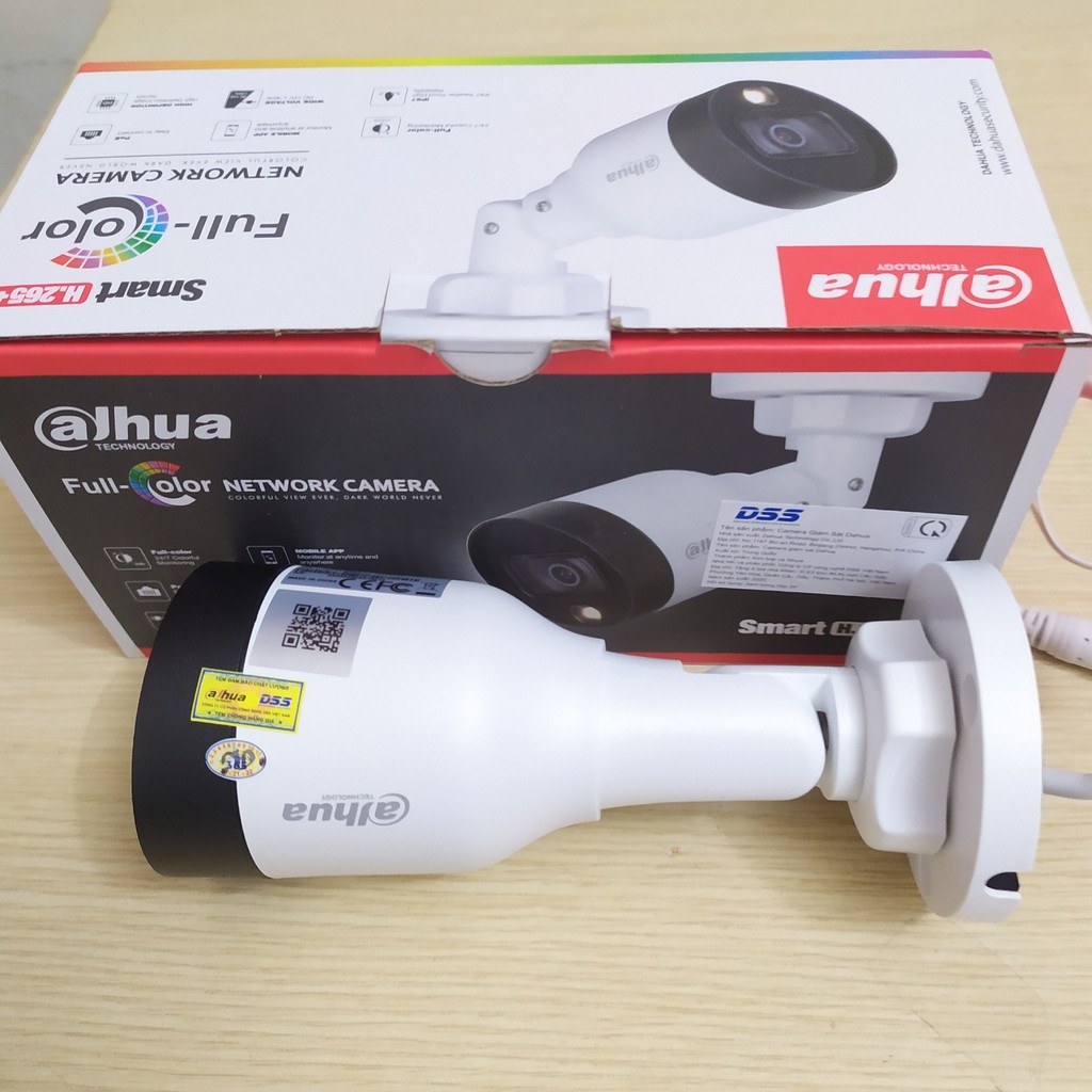 Camera IP Full-Color 2MP DAHUA DH-IPC-HFW1239S1P-LED-S4 Có màu HÀNG CHÍNH HÃNG(BH 24TH)