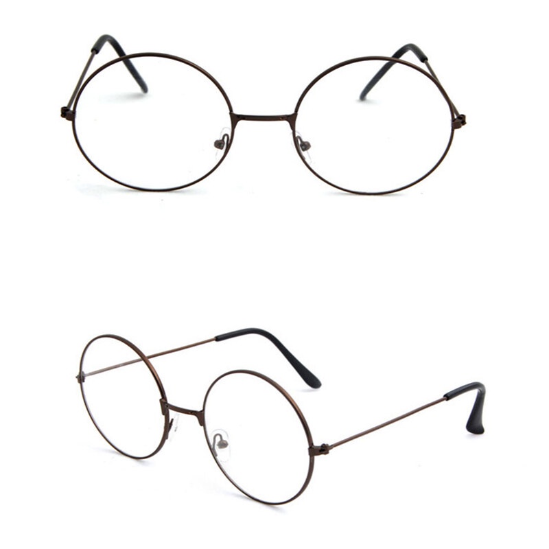 Mắt Kính Gọng Tròn Bằng Kim Loại Nhẹ Phong Cách Cổ Điển