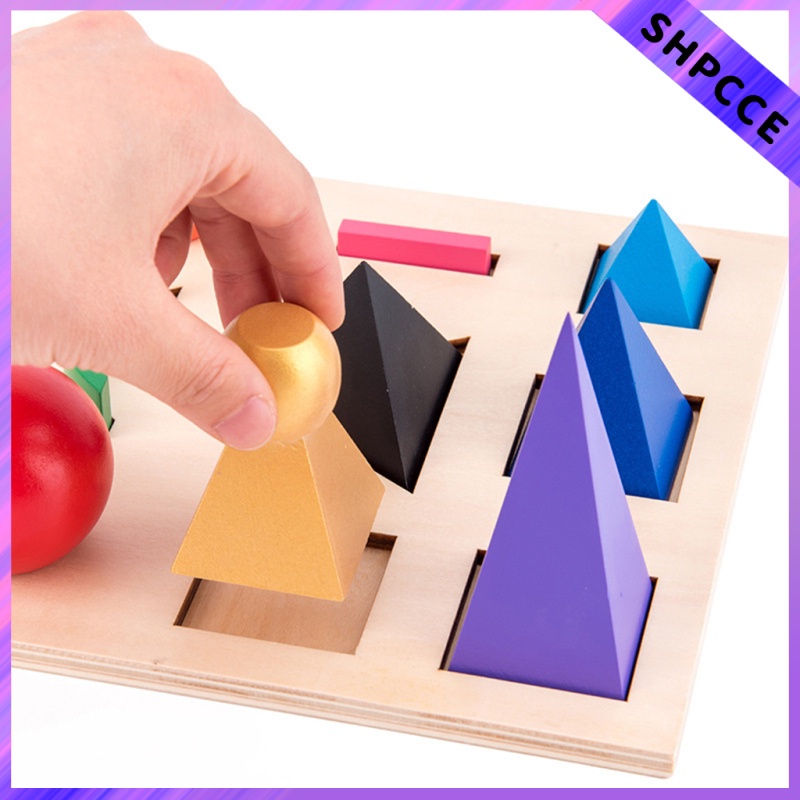Geometric Multiple Shape Puzzle Board Wooden Block Match Game Geography Puzzle Sensory Board Early Development Best Gift for Kids 1 2 3 Years Old