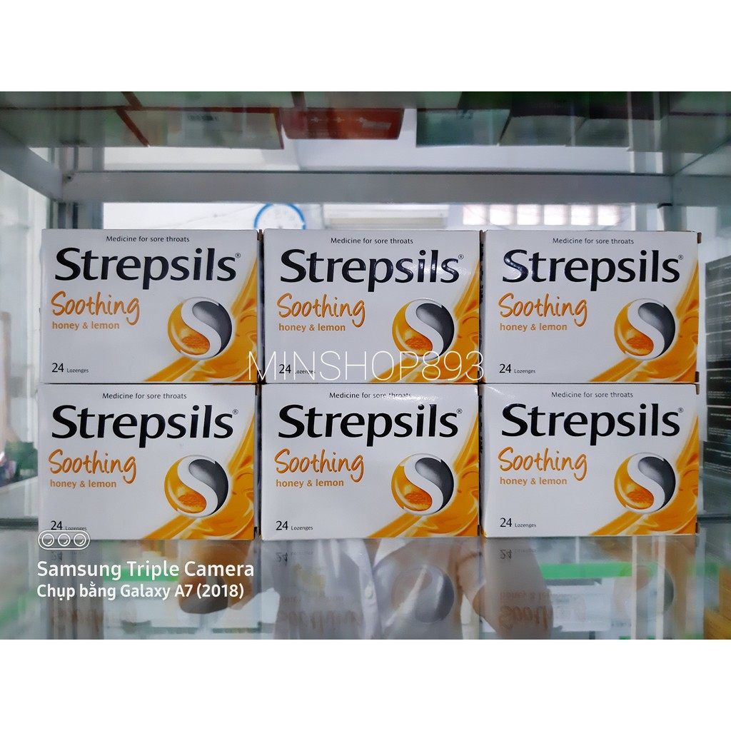 [GIÁ ƯU ĐÃI] STREPSILS SOOTHING HONEY & LEMON NGẬM ĐAU HỌNG HỘP 24 VIÊN