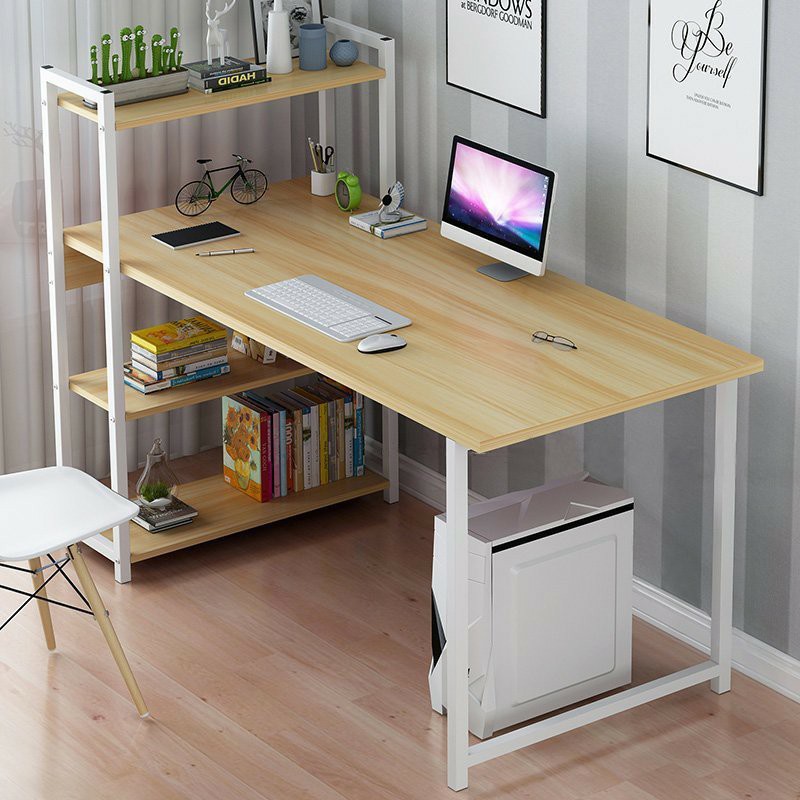 Bàn làm việc liền kệ sách, khung sắt sơn tĩnh điện chịu lực cao 120 x 55 cm, hàng lắp ráp thông minh BLV08