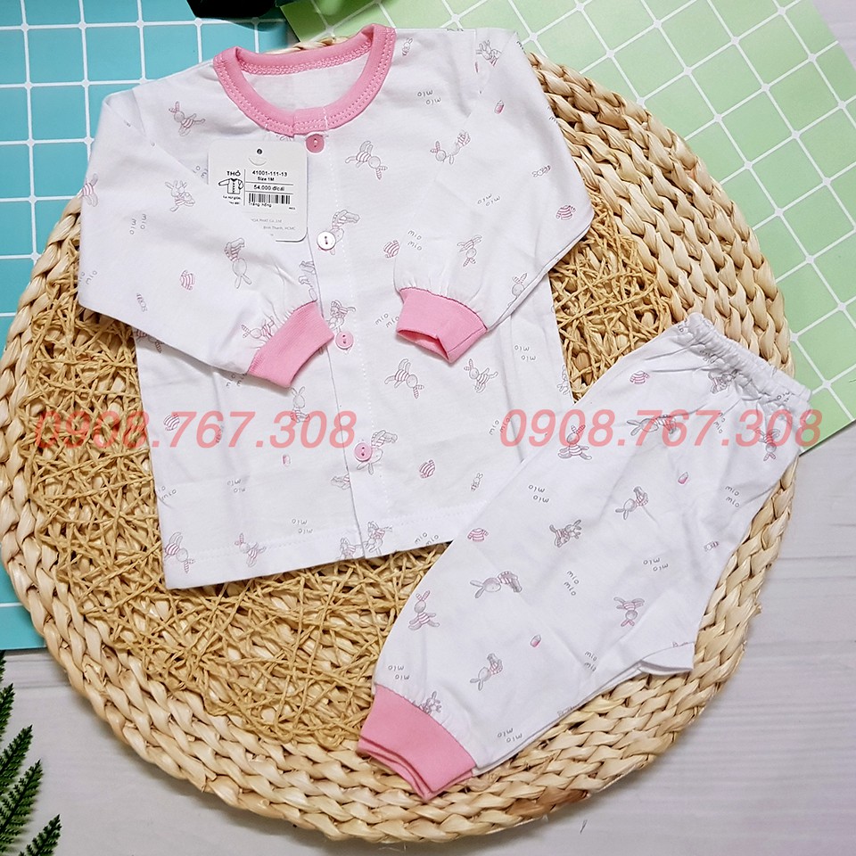 [Mio Cotton] Bộ Quần Áo Dài Tay Miomio Cho Bé Sơ Sinh Chất Cotton Mềm Mại Size 1M, 3M, 6M, 12M