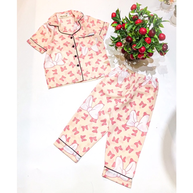 (10-50kg)bộ pijama lụa mango tay ngắn quần dài cho bé