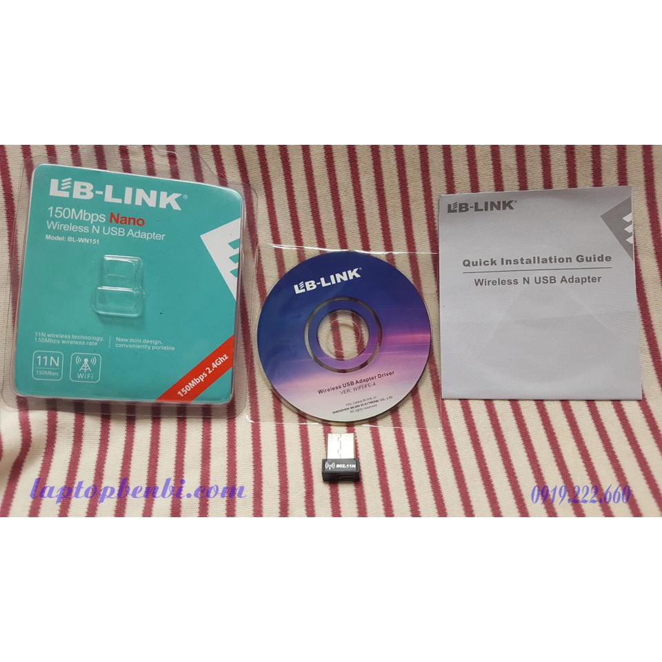 [Mã SKAMLTSM9 giảm 10% đơn 99K] Usb wifi LB-LINK WN151 siêu nhỏ gọn | Bộ usb thu wifi cho máy tính | BigBuy360 - bigbuy360.vn