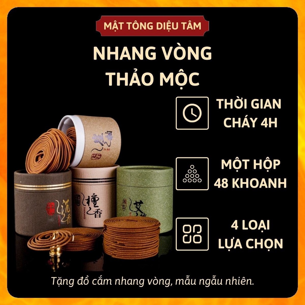 Nhang trầm vòng hương thảo mộc thơm đặc biệt - chuyên dùng cho lư xông trầm