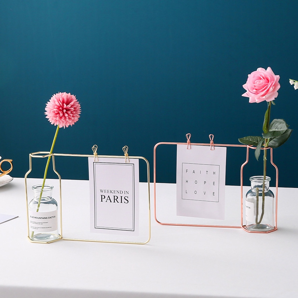 Khung ảnh nghệ thuật sắt bình thủy tinh cho quà tặng trang trí phòng khách