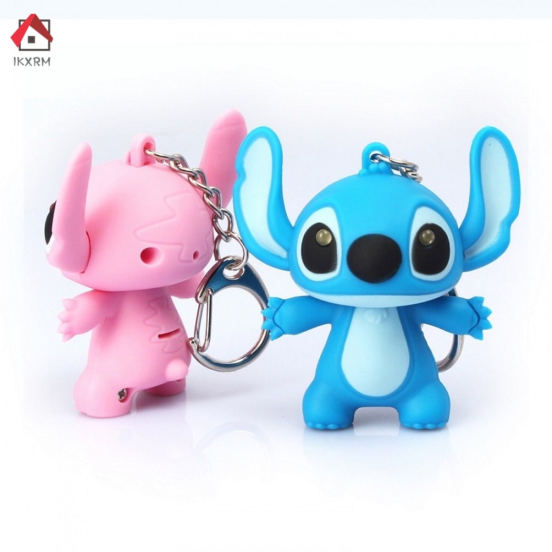 Móc Chìa Khóa Hình Stitch Hoạt Hình Có Đèn Led