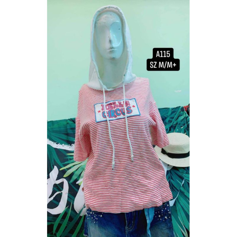 áo thun sọc nhuyễn phối nón size M/M+. A115