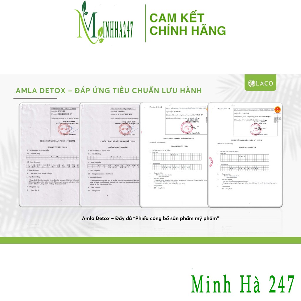 Dầu Gội Organic Amla Laco Cam kết chính hãng