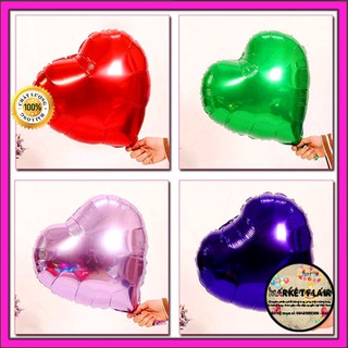 Bóng Trái Tim Tráng Nhôm Cỡ Trung - 10 inch (25 cm)