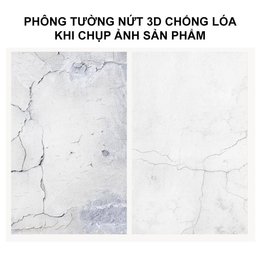 Phông tường trắng nứt 2 mặt - phông nền 3D chụp ảnh sản phẩm size 57x87cm