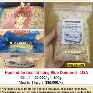 Hạnh nhân thái lát 100g