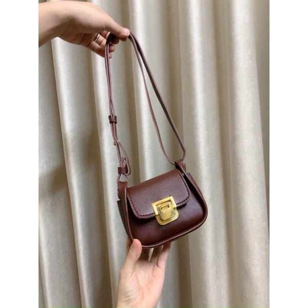 Túi xách mini đeo chéo khoá gập nữ giá rẻ đẹp đi chơi phong cách thời trang hàn quốc