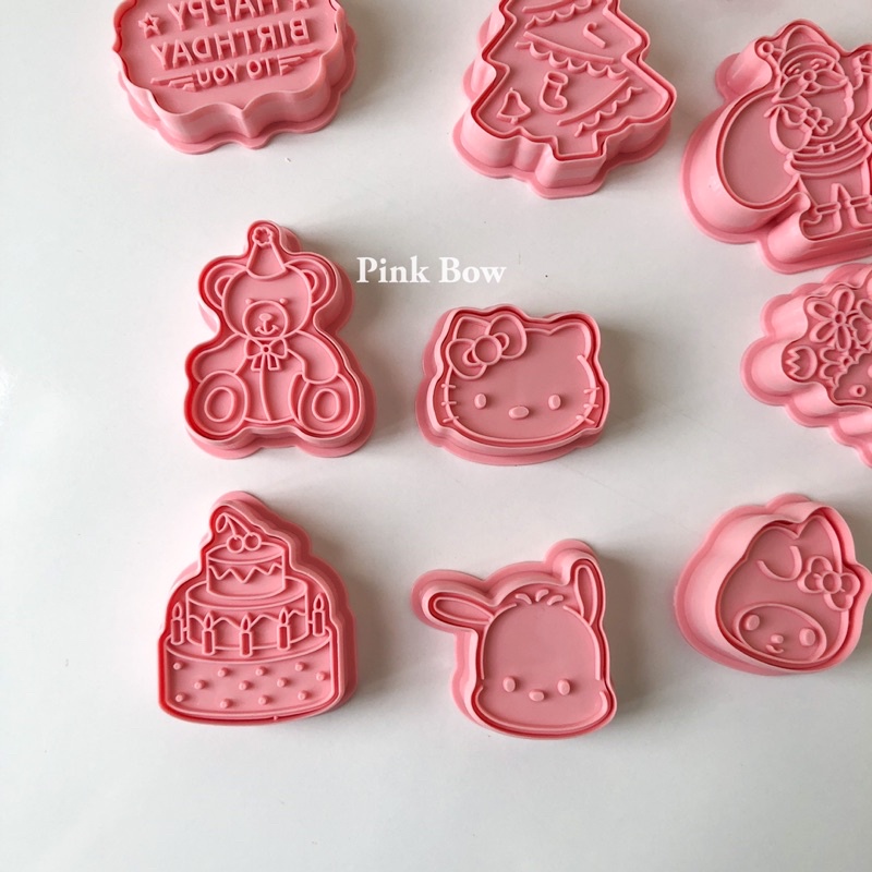 Bộ Set khuôn nhấn bánh Cookie chủ đề Happy Birthday | Christmas | Sanrio | Chó Mèo Gà Vịt Heo Gấu Thỏ  size từ 3 - 8cm