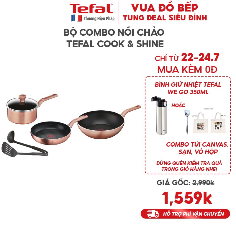 Bộ Combo Nồi chảo Tefal Cook &amp; Shine