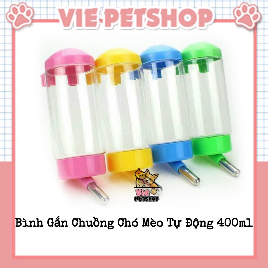 Bình Nước Chó Mèo Tự Động Gắn Chuồng 400ml | Vie PETSHOP