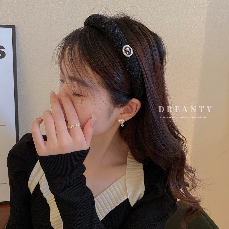 Băng Đô Cài Tóc Đính Hoa Ngọc Trai Thời Trang Thu Đông Cho Nữ