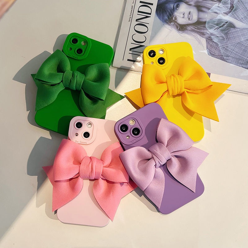 Ốp lưng i phone procamera gắn nơ vải có 9 màu 7plus/8plus/x/xs/xsmax/11/12/13 pro/max/plus/promax- Dino case 2