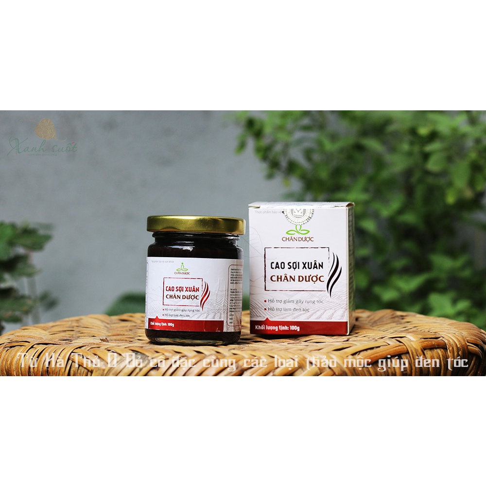 [Chân Dược] Cao Thảo Dược- Sợi Xuân- Cao Hà Thủ Ô Đỏ-Giúp Trẻ Hóa, Đen Tóc, Giảm Gãy Tóc,- Fo-ti/ He Shou Wu [Xanh Suốt]