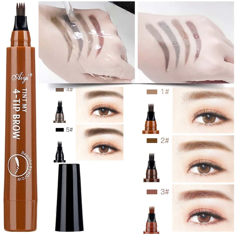 (hàng Mới Về) Bút Kẻ Lông Mày Dạng Phẩy Sợi Đầu Bút Phân Nhánh Tiện Dụng | BigBuy360 - bigbuy360.vn