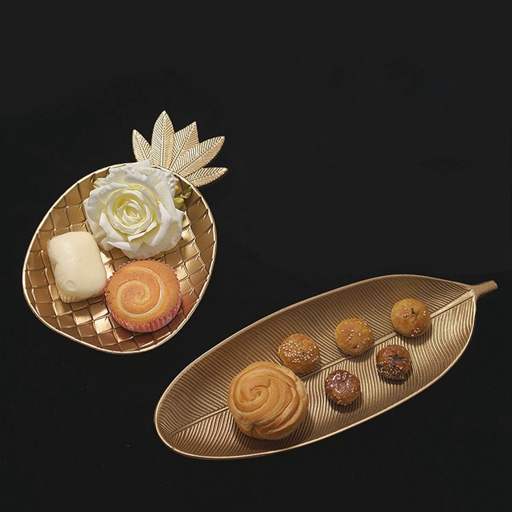 Khay đựng trái cây/ trang sức hình lá/ quả dứa trang trí bàn làm việc độc đáo
