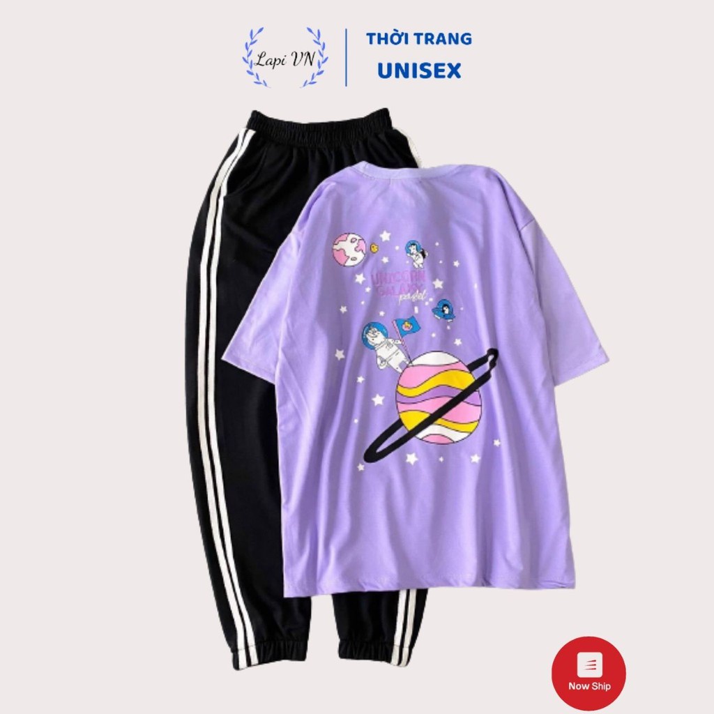 Set Đồ Bộ Quần JOGGER+ ÁO cartoon 3D Cute SD02-Lapi VN Áo+ Quần Đùi Vải Thun Cotton Thoáng Mát, Freesize - H