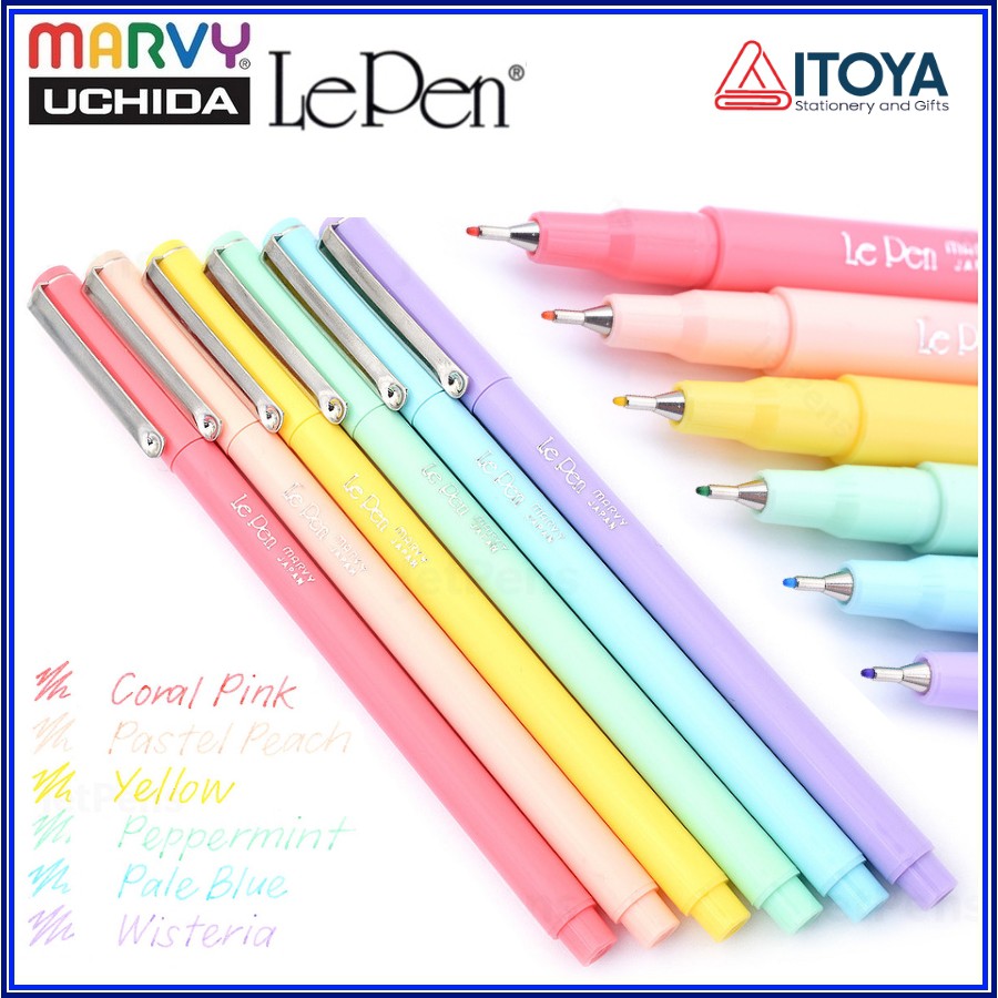 Bộ bút lông kim Marvy Lepen 4300, 0.3mm - 6 màu Pastel