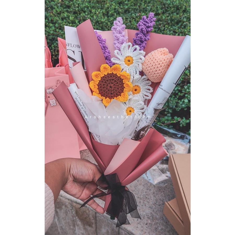 Bó hoa len handmade tặng sinh nhật bạn gái | Hoa handmade làm quà